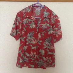 タイムセール❗️kuina かりゆしウェア 半袖シャツ レッド LL