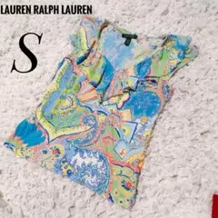 希少LAUREN RALPH LAUREN ノースリーブシャツ ペイズリー柄 S