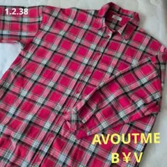 【AVOUTME 】フリーサイズ　チェック柄　ロングワンピース