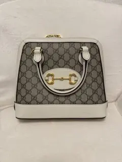 GUCCI GGスプリーム ホースビット 1955 ハンドバッグ ホワイト