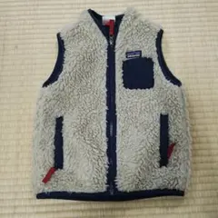 patagonia フリース ベスト 4T グレー/ネイビー