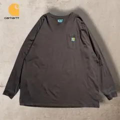 Carhartt 4XLTALLロンTポケットTシャツダークブラウンビッグサイズ