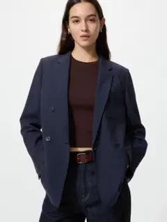 UNIQLO ユニクロ　ダブルジャケット/ストライプのサムネイル