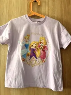 120サイズ　半袖Tシャツ　ディズニープリンセス　ラベンダー