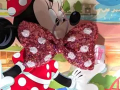 ミニーのファンダーランド　リボン　ヘアゴム　ヘアポニー　スパンコール