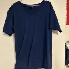 ヘルスニット　VネックTシャツ　ネイビーのサムネイル