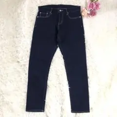 美品　SHIPS シップス スリム テーパード デニム ダークブルー M