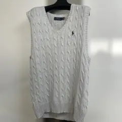Polo Ralph Lauren ラルフ　ケーブルニット ベスト グレー