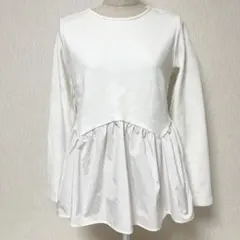 OPAQUE.CLIP オペーク ドッキング ペプラム スウェット トップス M