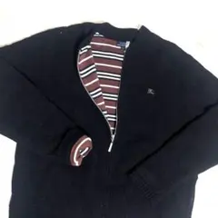 BURBERRY BLUE LABEL ブラック ジップアップ カーディガン L