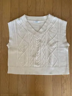 INGNI ケーブル編み ニットベスト ホワイト