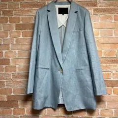 (未使用品)大きいサイズ　アンタイトル　コットンリネン　ジャケット　ブルー　XL