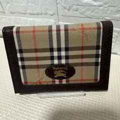 BURBERRYS 名刺入れ　カードケース　　ノバチェック　レザー キャンバス