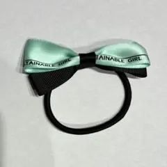 119. ヘアゴム ミントグリーン リボン