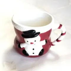 新品　スノーマン・アンティークレッド　ブーツ型　小物入れ　磁器　クリスマス