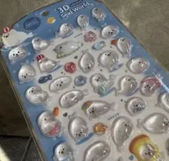 【即日発送】Nekoni 韓国　アザラシ　3Dステッカーシール