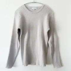 GLOBALWORK メルティクルーネック リブニット M グレー インナー