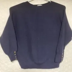 Té chichi ボタン付きネイビードルマンセーター フリーサイズ