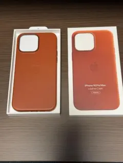 Apple純正 iPhone14 ProMax用 レザーケースアンバー