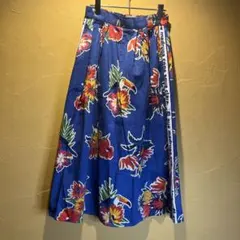 チャイハネ★花柄フレアスカート 青 100%コットンのサムネイル