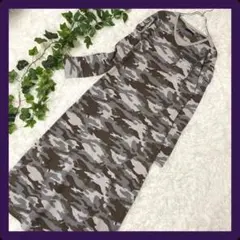 ★送料無料★✨AVIREX　迷彩 カモフラージュ マキシ丈 カットソーワンピース