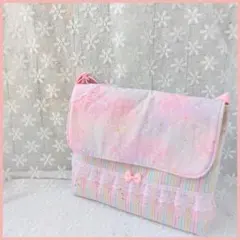 図書袋　絵本バッグ　通園バッグ　ショルダー　星座のユニコーン　ピンク