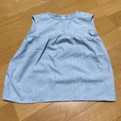 西松屋　水色　ノースリーブ　チュニック　トップス　Tシャツ　90