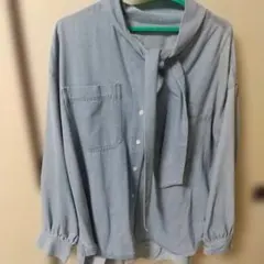 リヴドロワ美品デニムボウタイブラウス