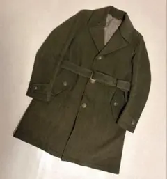 希少 東ドイツ軍 ウール ロングコート 兵用 黒襟 初期型 メタルボタン