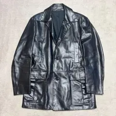 未使用級 Calvin Klein レザー テーラードジャケット ブラック Mのサムネイル
