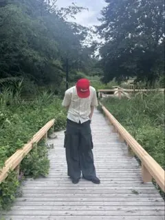 Marlboro コーデュロイ ワーク キャップ レッド 80s USA