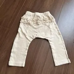 フリル付きクリーム色レギンス 70〜80cm