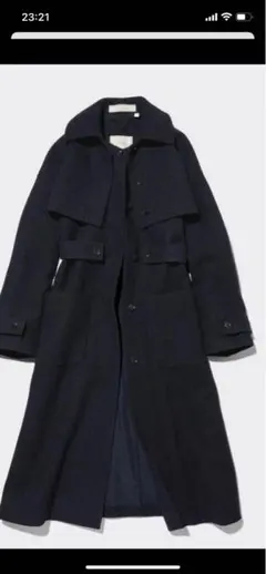 ここみき様専用　新品GU ロク 2ピースコート　ロングコート　ネイビー　Sサイズ