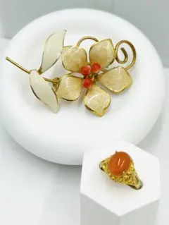 アンティーク ビンテージ ブローチ・リング ２点セット