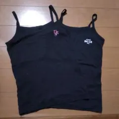 140cm 黒 キャミソール 2枚セット