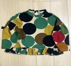 ドット総柄　長袖トップス　トレーナー　100cm