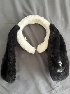 スヌーピー 耳付きカチューシャ 黒と白