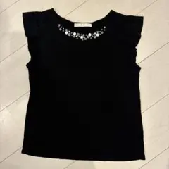 ef-de ビジュー付き フリル袖 カットソー ブラックのサムネイル