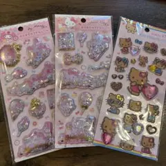 新品☆正規品　キティマイメロ　キラキララインストーンシールキラキラカプセルシール