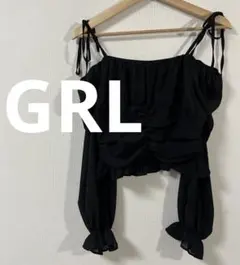 グレイル　GRL　オフショルダーシアーショート丈トップス　Mサイズ　at2206