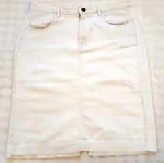 ホワイトジーンズ タイトスカート 前後ポケット
