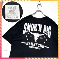 コンフォートカラーズ BBQ バックプリント 半袖 Tシャツ 墨黒 メンズのサムネイル