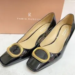 sh3205 FABIO RUSCONI ブラック ハイヒールパンプス　39