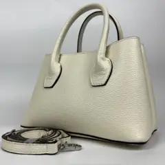 未使用✨マルコビアンチーニ 本革ボックス 2way ショルダー ハンドバッグ 白