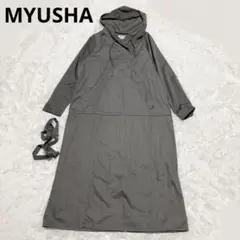 MYUSHA デザインワンピース フーディー ゆったり 個性的 オーバーサイズ