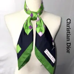 Christian Dior 大判　シルク　スカーフ　ディオール　希少　総柄