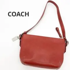 COACH アクセサリーポーチ ワンショルダー レザー レッド 赤