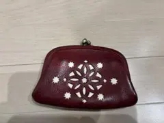 ゲンテン　ワインレッド がま口レザー コインケース