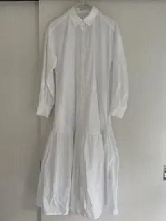 ギャザー切り替えシャツワンピース(GU)