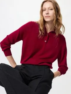 UNIQLO メリノポロセーター RED Lサイズ